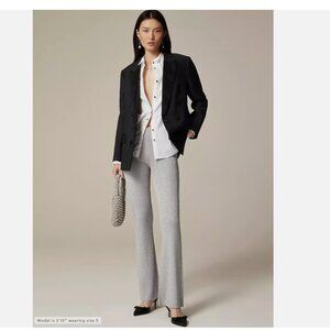 NWT J. Crew Sparkly Silver Metallic Cropped Gently Flare Sweater Pant Small